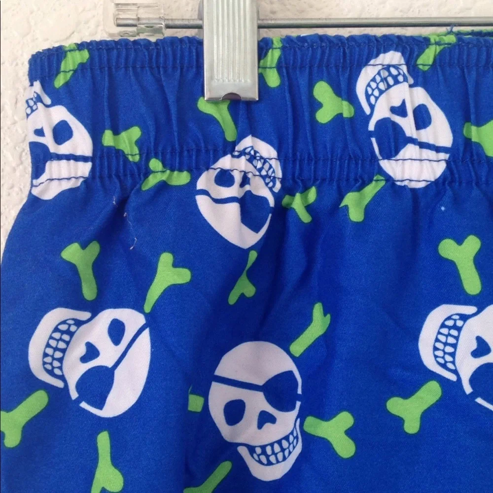FINAL MARKDOWN Boy's OP Pirate Skull & Crossbones Swim Trunks lrg